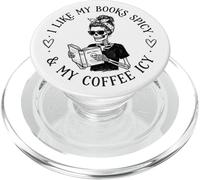 I Like My Books Spicy & My Coffee Icy Book Reading Bookish PopSockets PopGrip para MagSafe