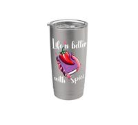 I Like My Books Spicy Romance Book Life is Better with Spice Vaso térmico de acero inoxidable de doble pared