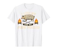 I Like My Butt Rubbed and My Pork Pulled BBQ Party Funny Camiseta gráfica económica, Hombre, Blanco, S