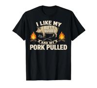 I Like My Butt Rubbed and My Pork Pulled BBQ Party Funny Camiseta gráfica económica, Hombre, Negro, XL