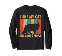 I Like My Cat & Maybe 3 People Vintage Siberian Cat Kitten Manga Larga