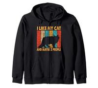 I Like My Cat & Maybe 3 People Vintage Siberian Cat Kitten Sudadera con Capucha