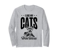 I Like My Cats - Amante de los Gatitos felinos entusiastas de los Gatos sin Pelo Manga Larga