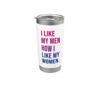 I Like My Men How I Like My Women Bisexual Pride Bi Pride Vaso térmico de acero inoxidable de doble pared