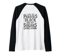 I Like My Parades Black and My Sugars Going Down EMO Goth Camiseta Manga Raglan