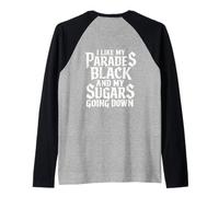 I Like My Parades Black and My Sugars Going Down EMO Goth Camiseta Manga Raglan