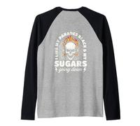 I Like My Parades Black and My Sugars Going Down EMO Goth Camiseta Manga Raglan