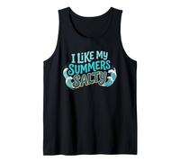 I Like My Summers Salty Beach Lover Ocean Cute Vacation Camiseta sin Mangas