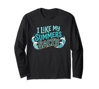 I Like My Summers Salty Beach Lover Ocean Cute Vacation Manga Larga