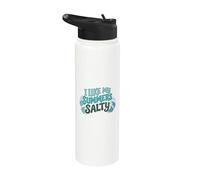I Like My Summers Salty Beach Lover Ocean Cute Vacation Stainless Steel Insulated Water Bottle