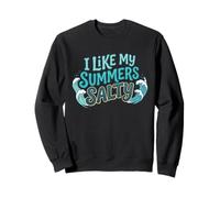 I Like My Summers Salty Beach Lover Ocean Cute Vacation Sudadera