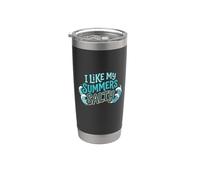 I Like My Summers Salty Beach Lover Ocean Cute Vacation Vaso térmico de acero inoxidable de doble pared