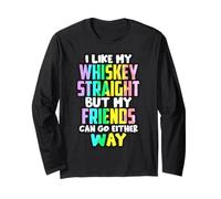 I Like My Whiskey Straight Funny LGBTQI Beber Mujeres Hombres Manga Larga