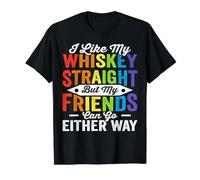 I Like My Whiskey Straight Gay Pride LGBT Camiseta gráfica económica, Hombre, Negro, L