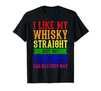 I Like MY Whisky Straight Mes del Orgullo LGBT LGBTQ Rainbow Camiseta gráfica económica