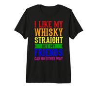 I Like MY Whisky Straight Mes del Orgullo LGBT LGBTQ Rainbow Camiseta Premium