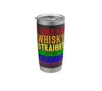 I LIKE MY WHISKY STRAIGHT Mes del Orgullo LGBT LGBTQ Rainbow Vaso térmico de acero inoxidable de doble pared