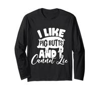 I Like Pig Butts and I Cannot Lie Funny BBQ Cerdo Lover Grill Manga Larga