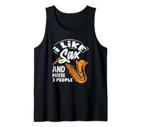 I Like Sax and 3 People Funny Saxofón Musical Intrument Camiseta sin Mangas