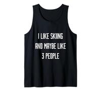 I Like Skiing & Maybe 3 Personas Invierno Nieve, Esquí, Niños Adultos Camiseta sin Mangas