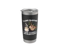 I Like Sloths And Coffee Funny Sloth Lovers Coffee Lovers Vaso térmico de acero inoxidable de doble pared