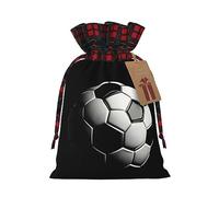 I Like Soccer - Bolsas de regalo con temática navideña - Elegantes, únicas y personalizadas, bolsas de regalo reutilizables con cordón