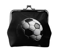 I Like Soccer - Cartera de viaje minimalista con estampado de fútbol, pequeña bolsa de almacenamiento para viajes de senderismo y excursiones al aire libre, Black, Talla única, Bolsa para monedas