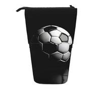 I Like Soccer - Estuche telescópico para lápices de pie, papelería, bolsa de maquillaje, estuche de almacenamiento, Black, Talla única