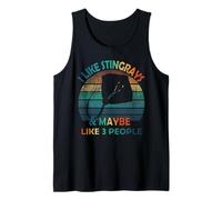 I Like Stingrays And Tal vez Like 3 Personas Amante Vintage Divertido Camiseta sin Mangas