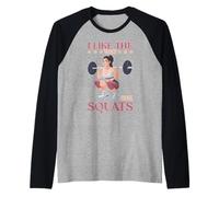 I Like The Way She Squats Pareja de Gimnasio Marido Esposa Camiseta Manga Raglan