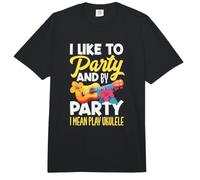 I Like To Party and by Party I Mean Play Ukelele Comfort Colors Adult Heavyweight T-Shirt