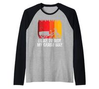 I Like To Ride My Cargo Bike Bicicleta de Carga Retro Camiseta Manga Raglan