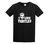 I Like Turtles Zombie Fair Walk Zombies Funny Unisex 100% Cotton Short-Sleeve T-Shirts Black XXL