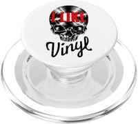 I Like Vinyl Lover Vintage Disc Collector Gothic Skull PopSockets PopGrip para MagSafe