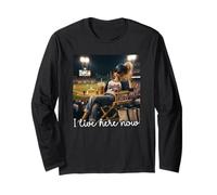 I Live Here Now Baseball Mom Funny Mama Ice Coffee Deportes Manga Larga