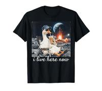 I Live Here Now Funny Goose Artemis II Back To The Moon Camiseta