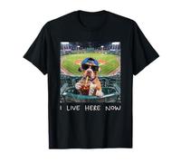 I Live Here Now Funny Pitbull Funny Baseball Field Meme Camiseta