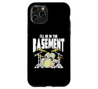 I’ll Be in The Basement Retro Drum Kit Music Artwork Carcasa para iPhone 11 Pro