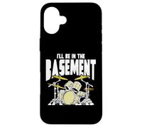 I’ll Be in The Basement Retro Drum Kit Music Artwork Carcasa para iPhone 16 Plus