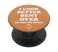 I Look Better Bent Over Book See Back for Details Peach Butt PopSockets PopGrip Adhesivo