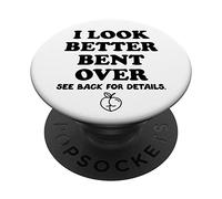 I Look Better Bent Over Book See Back for Details Peach Butt PopSockets PopGrip Adhesivo