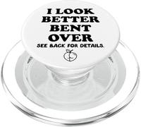 I Look Better Bent Over Book See Back for Details Peach Butt PopSockets PopGrip para MagSafe