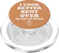 I Look Better Bent Over Book See Back for Details Peach Butt PopSockets PopGrip para MagSafe