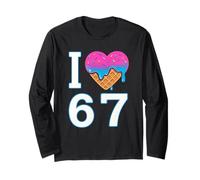 I Love 67 Meme Corazón 6 7 Merch Stuff Seis Siete Helado Manga Larga