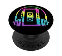 I Love 90s Casete Retro Rave Music Festival PopSockets PopGrip Adhesivo