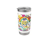 I Love 90's, Retro Back To 90's Stuff Illustration Graphic Vaso térmico de acero inoxidable de doble pared