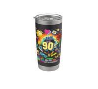 I Love 90's, Retro Back To 90's Stuff Illustration Graphic Vaso térmico de acero inoxidable de doble pared