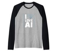 I Love AI Circuitos de Redes neuronales Camiseta Manga Raglan