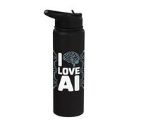 I Love AI Circuitos de redes neuronales Stainless Steel Insulated Water Bottle