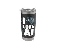 I Love AI Circuitos de redes neuronales Vaso térmico de acero inoxidable de doble pared